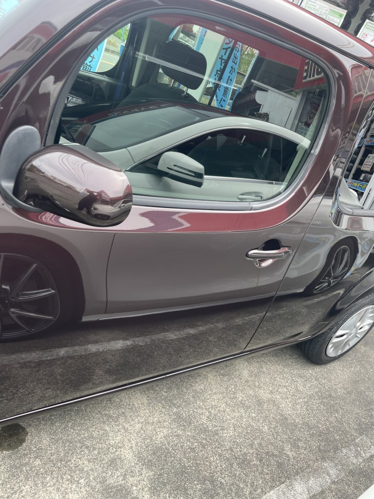 日産キューブ前後ドア交換　静岡で車検、整備の事ならミスタータイヤマン青山