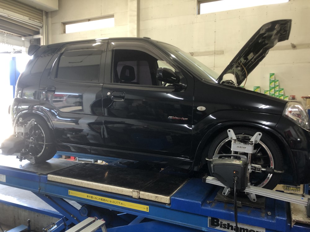 スズキのKEI　ワークスのアライメント調整　静岡でアライメント調整・測定ならミスタータイヤマン青山